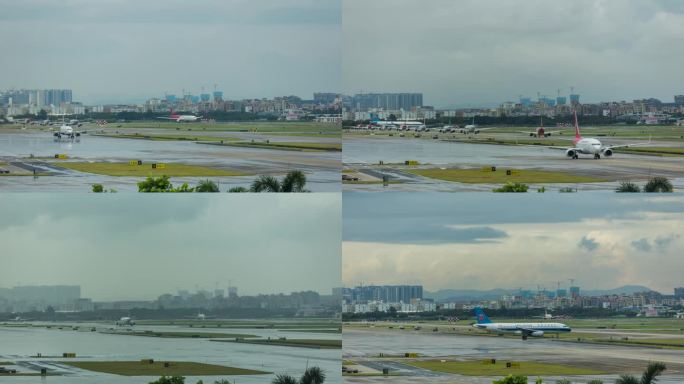 机场延时摄影阵雨强对流天气