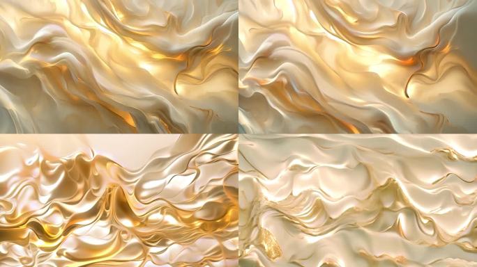 金色透明波纹壁纸背景 液态背景 波纹背景