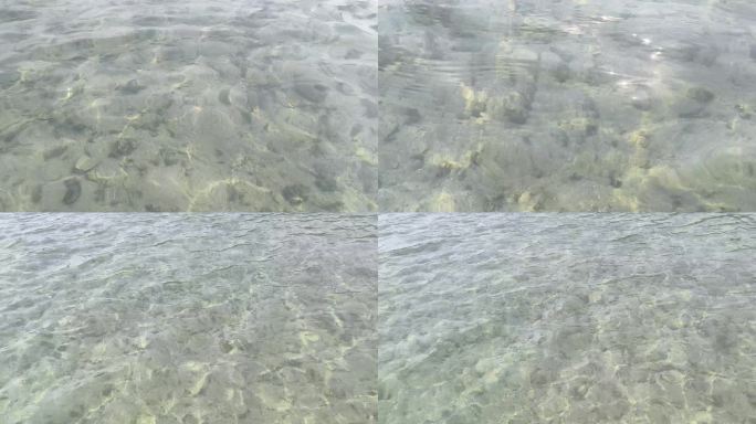 玻璃海透明波光粼粼清澈的海水