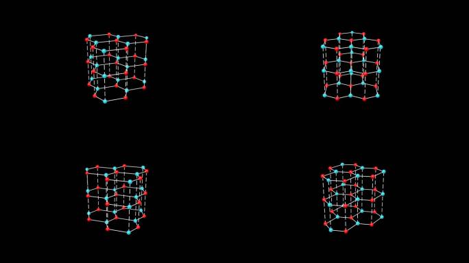 化学晶体分子结构透明通道视频素材
