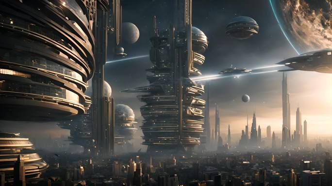 未来科幻世界建筑高楼大厦