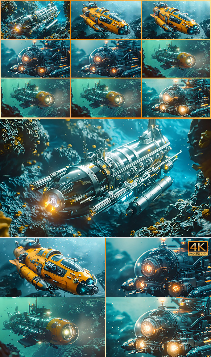 深海潜水器 海洋探索潜艇蛟龙号载人深潜器