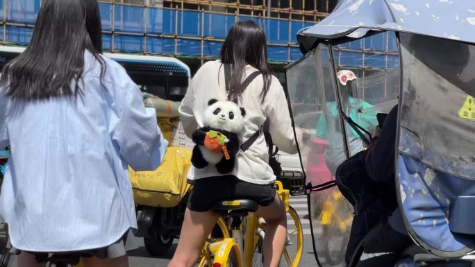 熊猫背包 成都街景 青春 骑行 四川特色