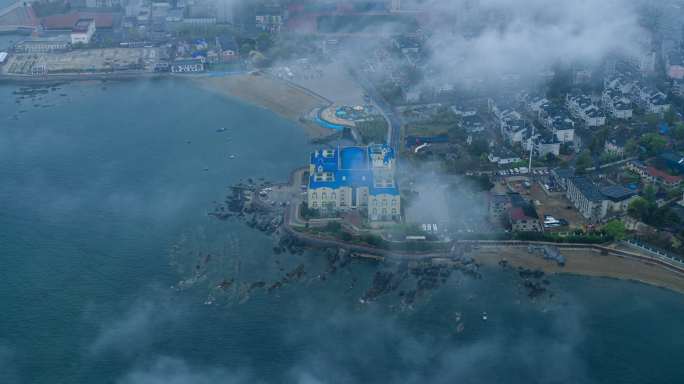 【高清8K】大连跨海大桥城市平流雾航拍