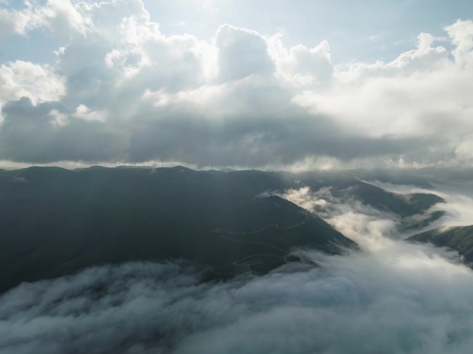 邵阳南山牧场航拍延时