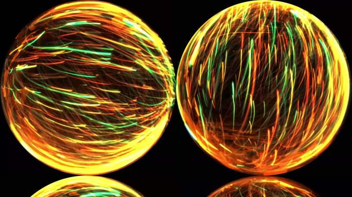粒子线条球流动光线