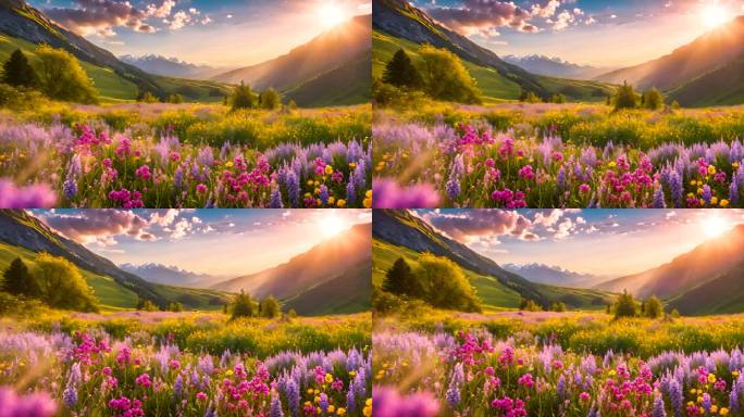阳光下的山谷鲜花花朵