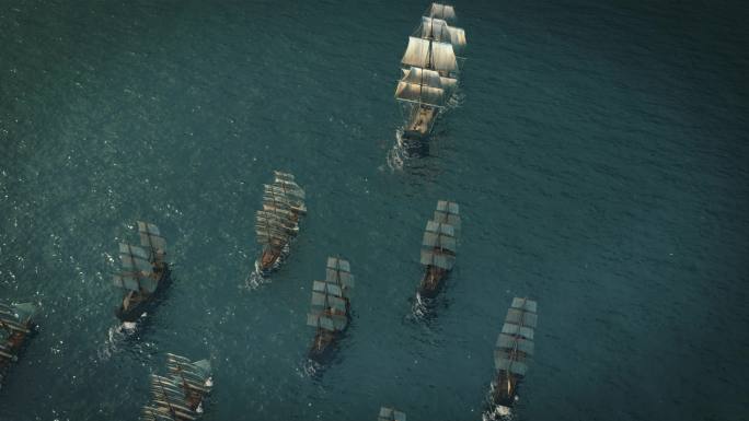 4K古代十三行码头商船海上丝绸之路动画
