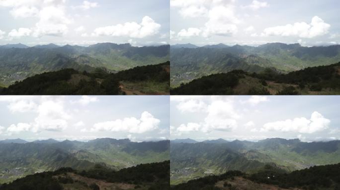 航拍杭州太子尖的群山