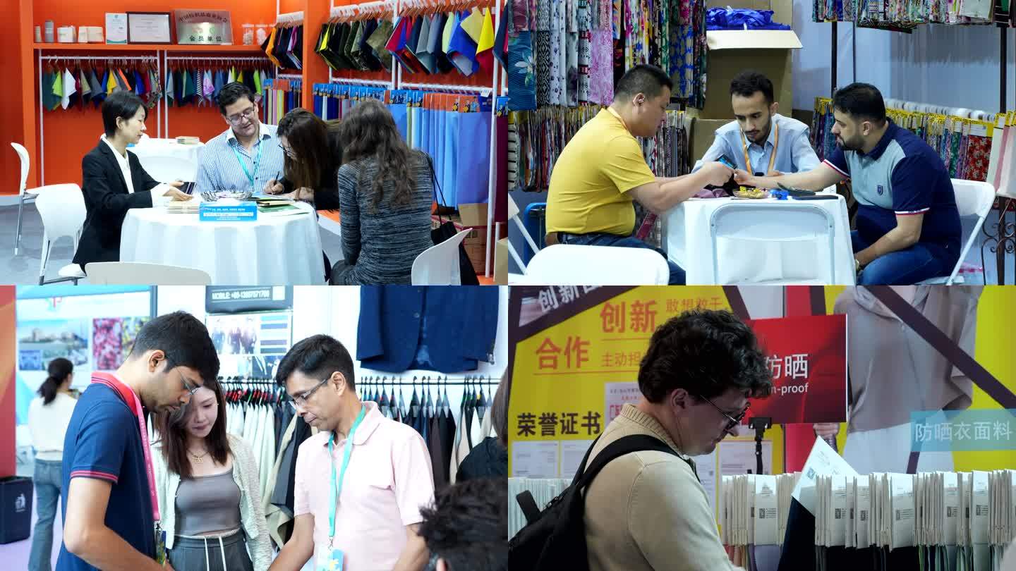 4K中国轻纺城纺博会外商参观洽谈场景1