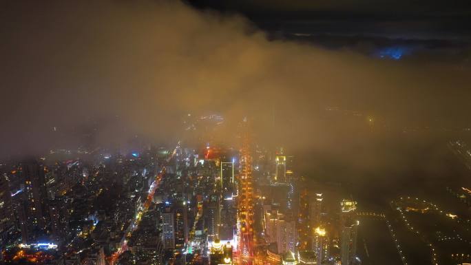 厦门市区平流雾夜景4K延时