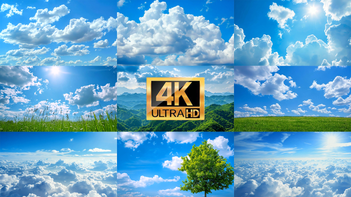 【4K】唯美蓝天白云大自然风景天空延时