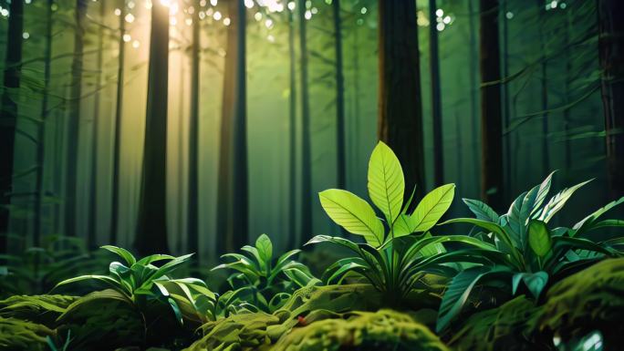 （合集）阳光生态树林清新绿色环境自然背景