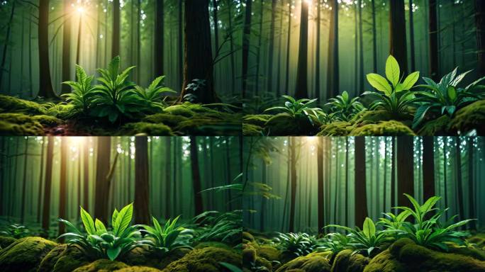 （合集）阳光生态树林清新绿色环境自然背景