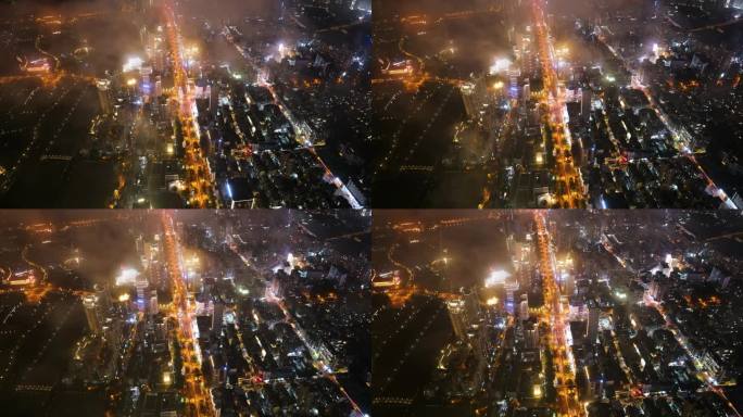 厦门市区平流雾夜景4K航拍