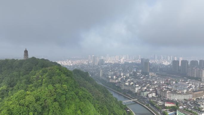 临安区城市大景航拍