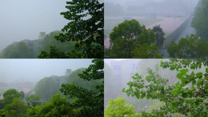 城市洪涝灾害狂风暴雨倾盆大雨下雨天雨水雨