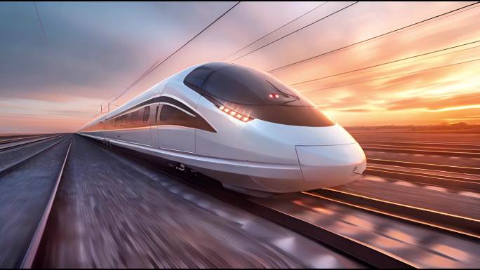 高铁穿行快速列车 中国速度 经济发展迅速