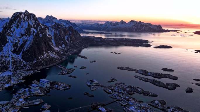 4K延时航拍挪威亨宁斯维尔最美风景
