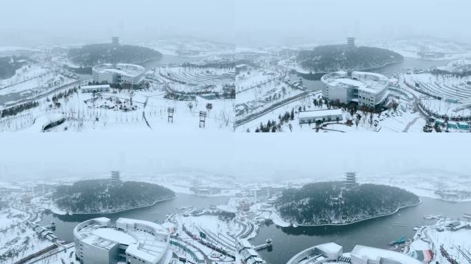 城市雪景