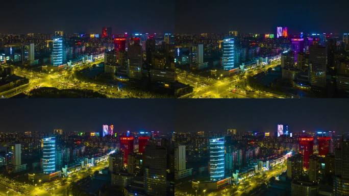 江门万达广场夜景延时航拍