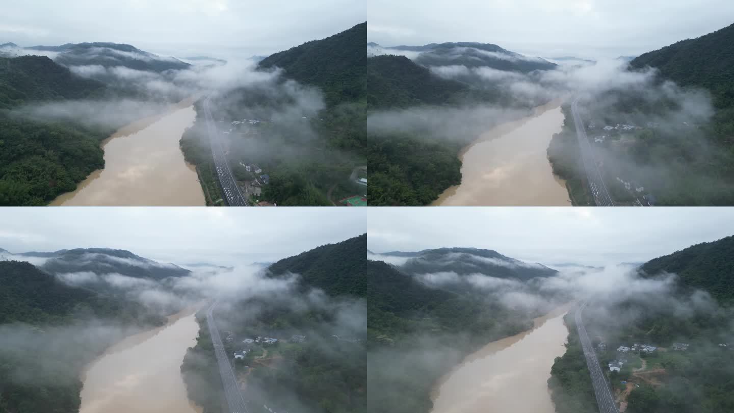 广东梅州大埔县G235国道三河坝段风景