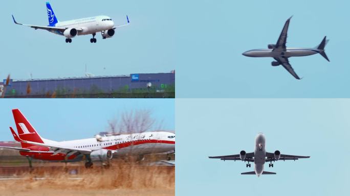 【4K原创】飞机机场飞机起飞飞机降落