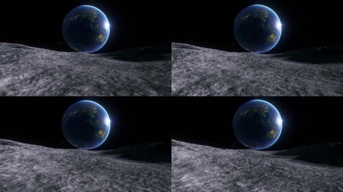 月面向着地球飞行宇宙飞行地球月球