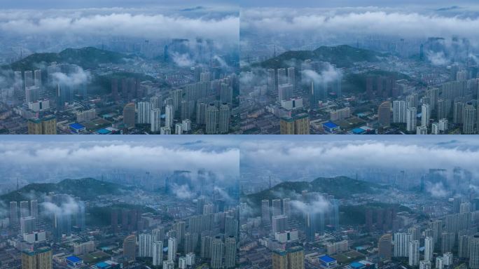 【高清8K】大连跨海大桥城市平流雾航拍