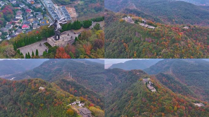 浙江绍兴会稽山大禹陵景区航拍越城区风景大