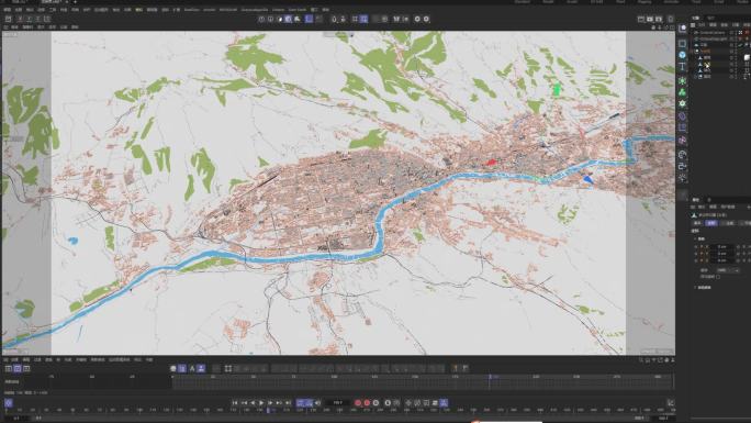 兰州市3D立体沙盘路网地图