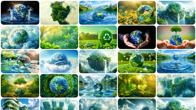 绿色地球  碳中和 绿水青山  低碳环保