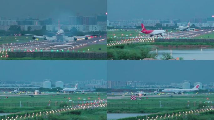中国国际航空波音747客机落地滑行
