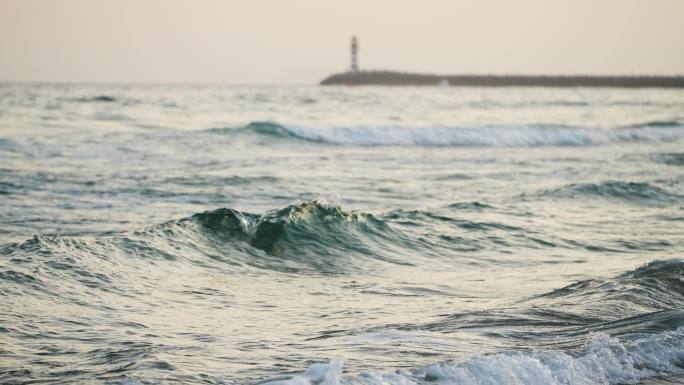 海南万宁神州半岛海岸海浪升格慢动作空镜