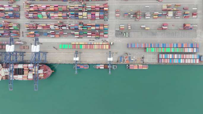 合集港口码头集装箱货轮10段素材