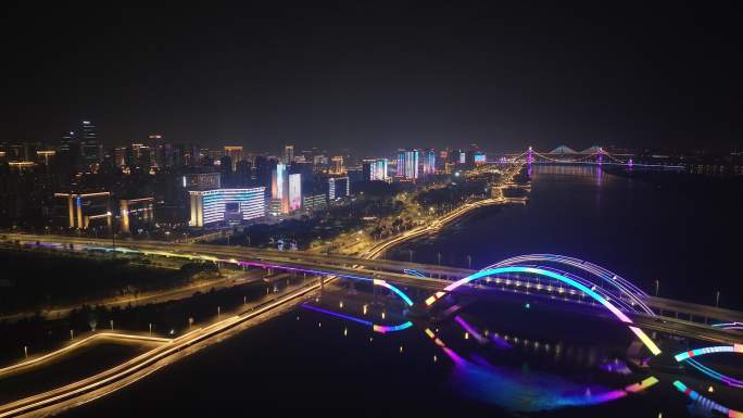 城市大桥夜景4K素材