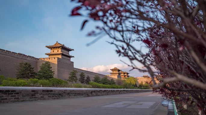 大同市平城区南城墙扫光延时