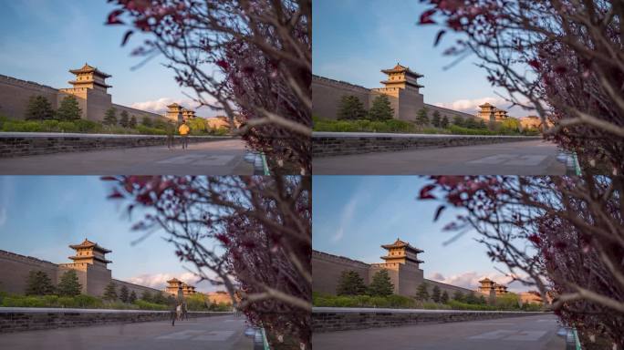 大同市平城区南城墙扫光延时