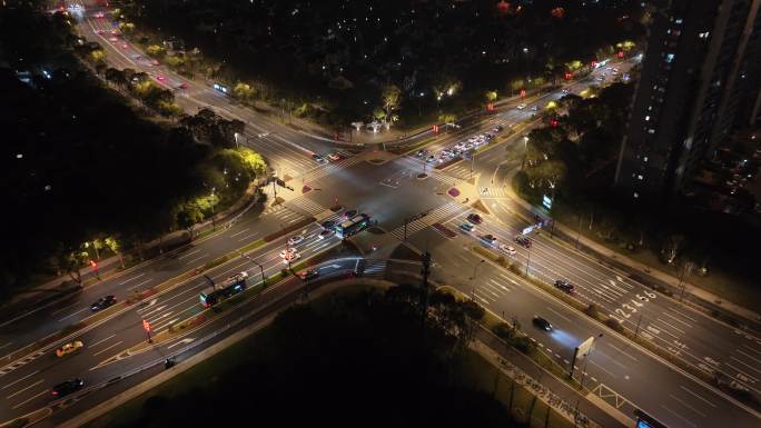 城市交通夜景建设4K