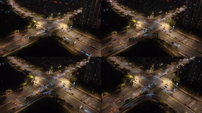 城市交通夜景建设4K