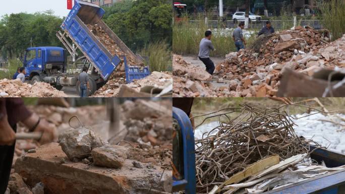 拾建筑废料 建筑垃圾 生活艰难