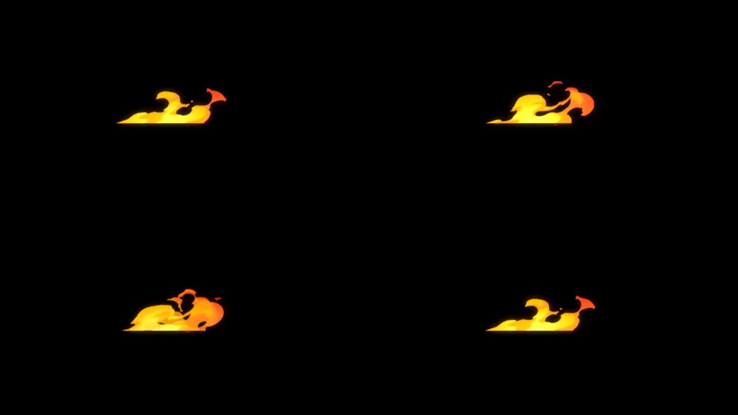 欧式卡通火影视素材技能燃烧火游戏动态火