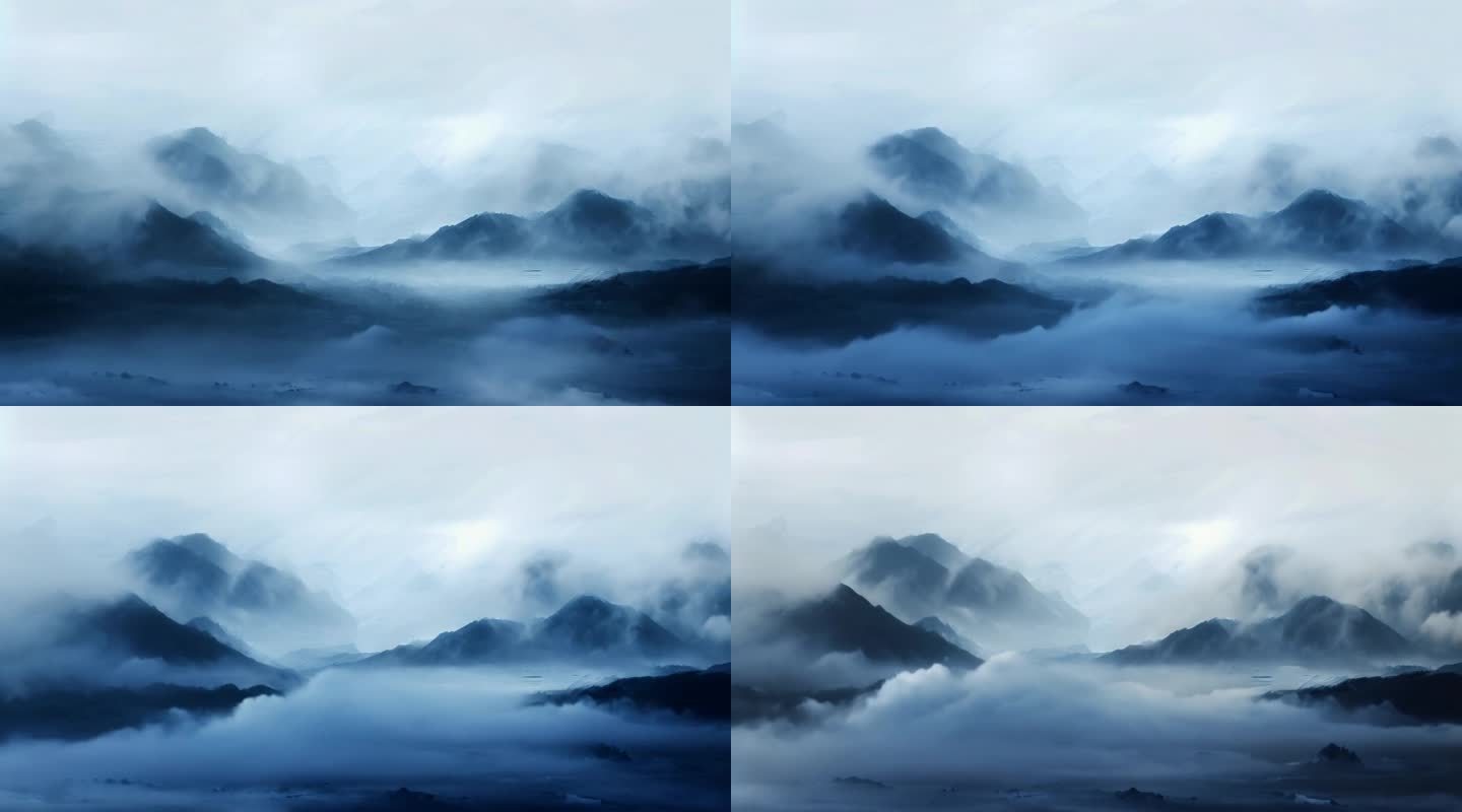 山峦云雾缭绕