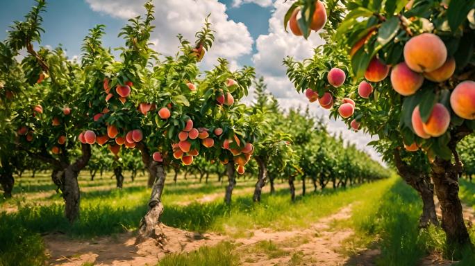 果园丰收苹果桃子葡萄水果