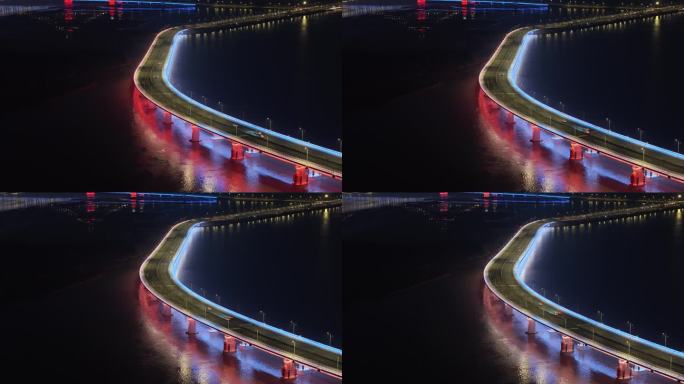 城市大桥夜景4K素材