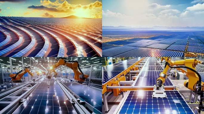 太阳能 光伏发电 沙漠 工厂 流水生产线