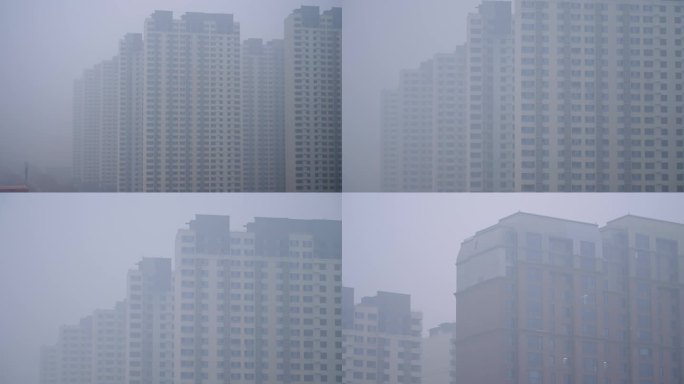 郑州城市雾霾天气雾气环境大气空气污染严重