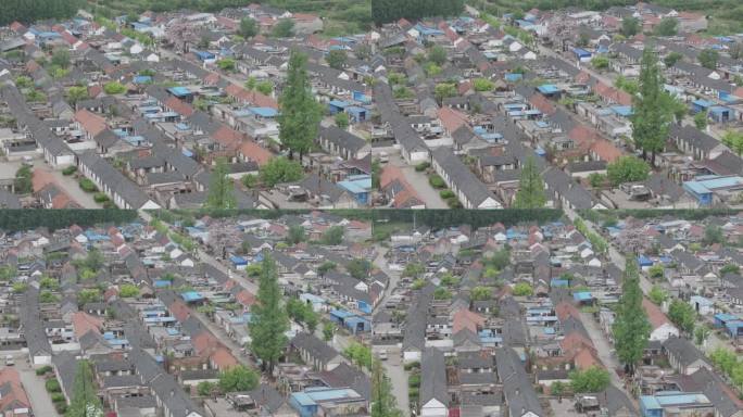 航拍山东烟台牟平区龙泉镇河北崖胡同村初夏