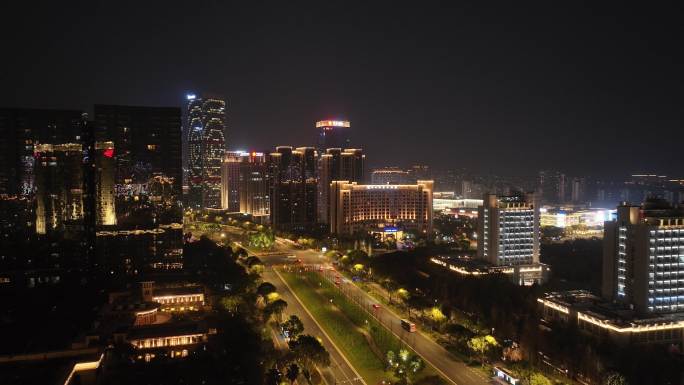 城市建设夜景航拍4K素材