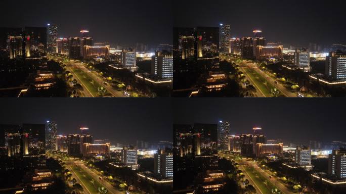 城市建设夜景航拍4K素材